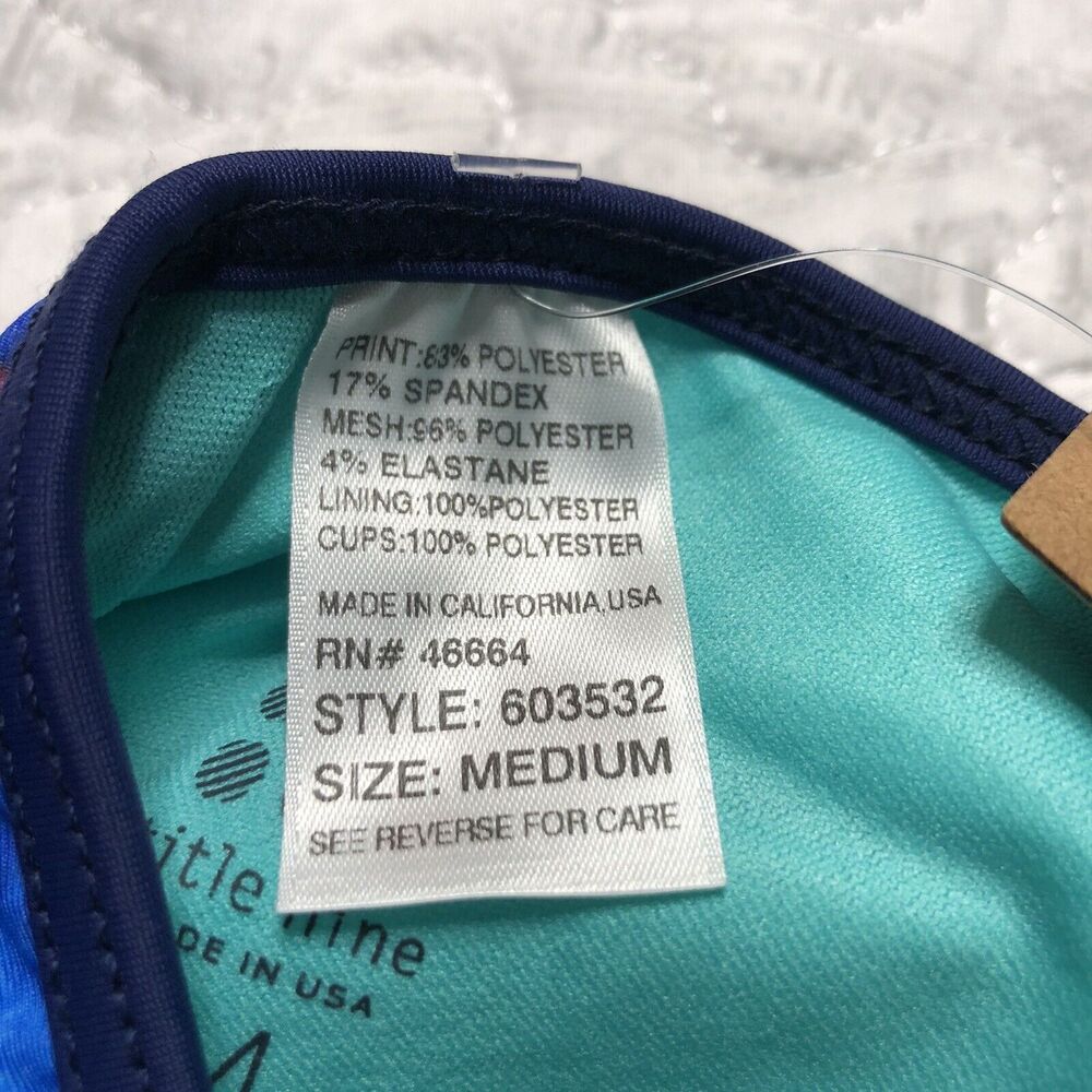 Title Nine Jane Bond Tankini Swim Top Size Medium Marble Print Blueberry 603532 - Picture 3 of 11